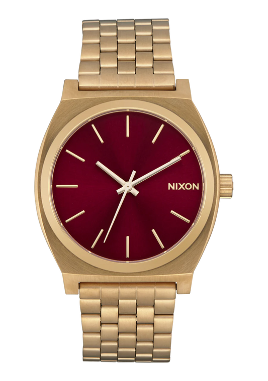 A0455098-00 - Nixon Time Teller - Gold / Oxblood Sunray Stainless Steel  Watch For Men