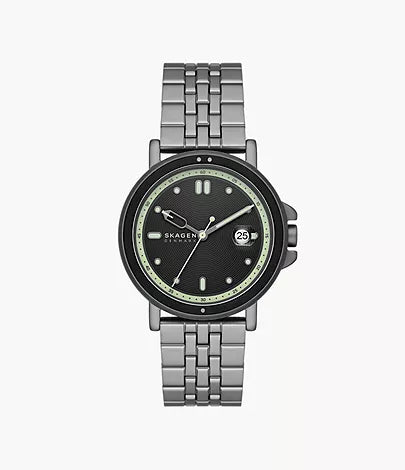 SKW6922 -  Skagen Signatur Sport Three-Hand Date Charcoal Stainless Steel Bracelet Watch - Shop Authentic watches(s) from Maybrands - for as low as ₦234000! 